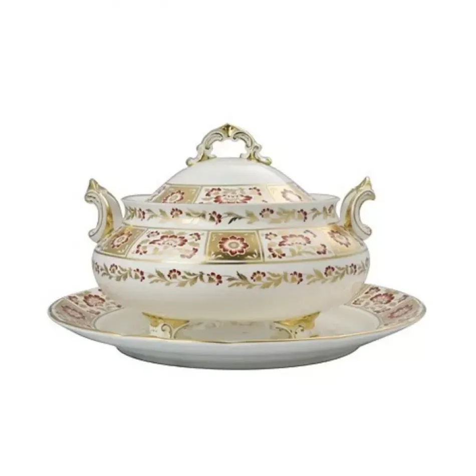 Derby Panel Red Soup Tureen Stand (13.75cm/35cm)