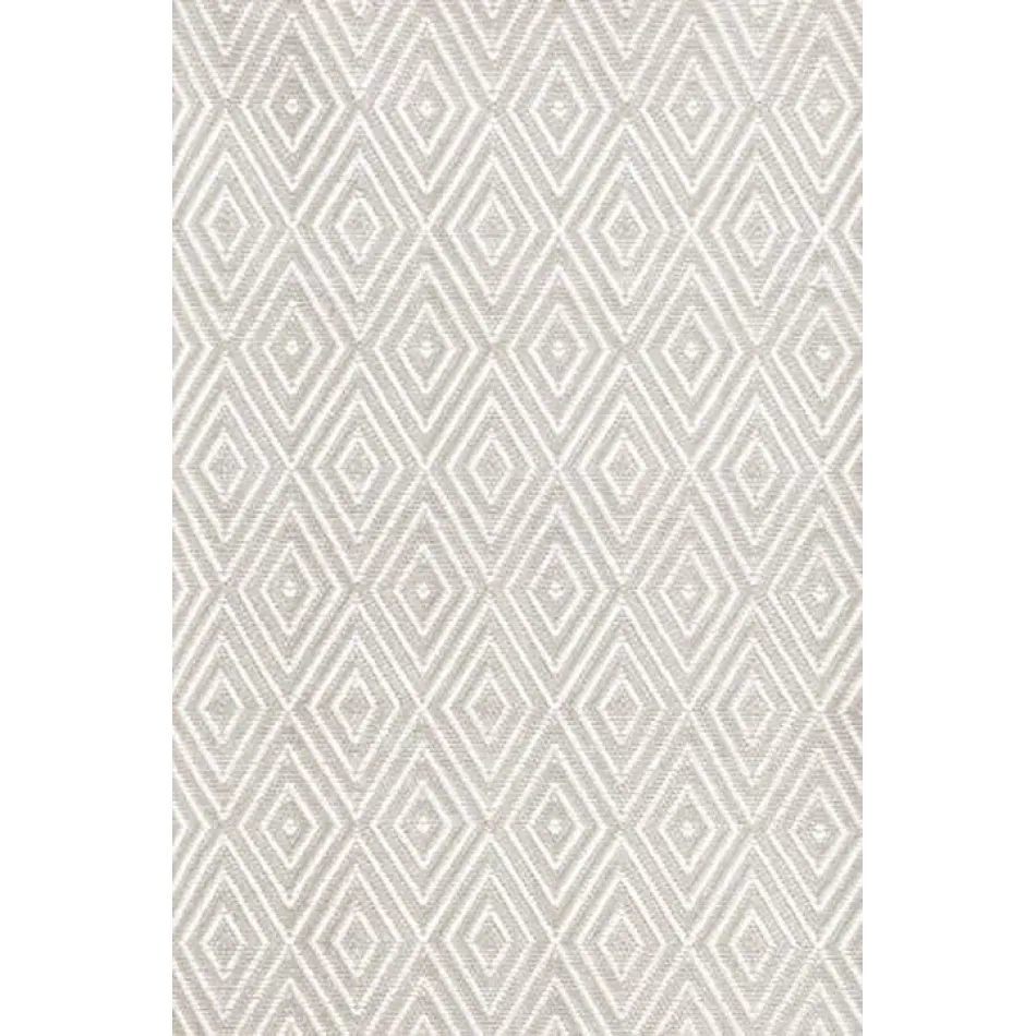 Diamond Platinum/White Handwoven Indoor/Outdoor Rug 4' Round