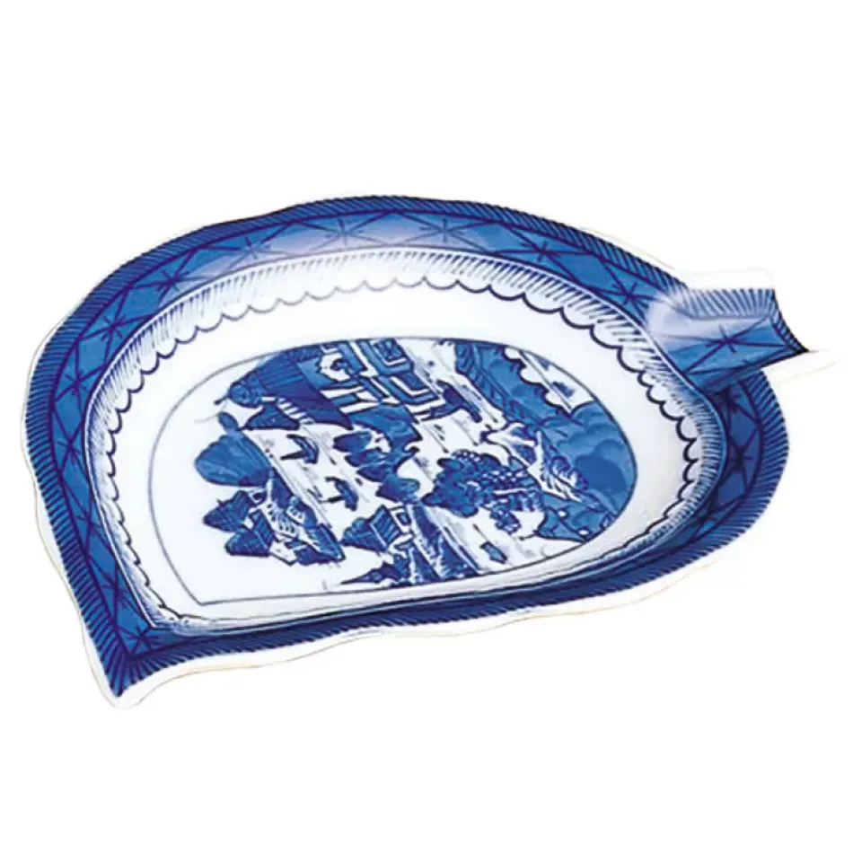 Blue Canton Leaf Tray 6.5"