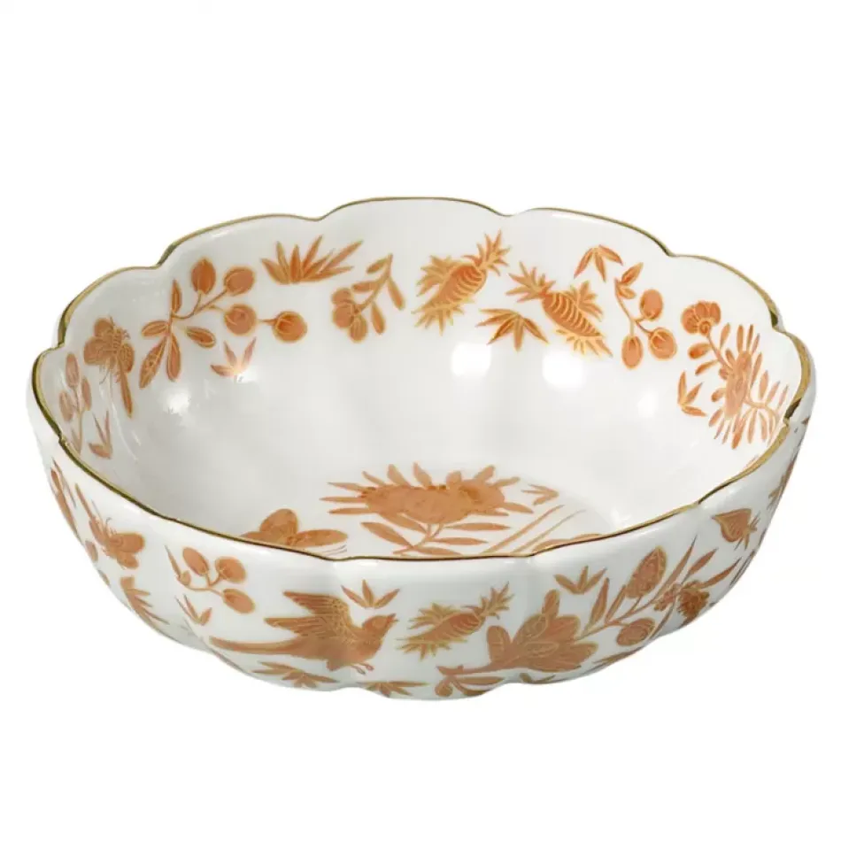 Sacred Bird & Butterfly Fluted Dessert Bowl 5"