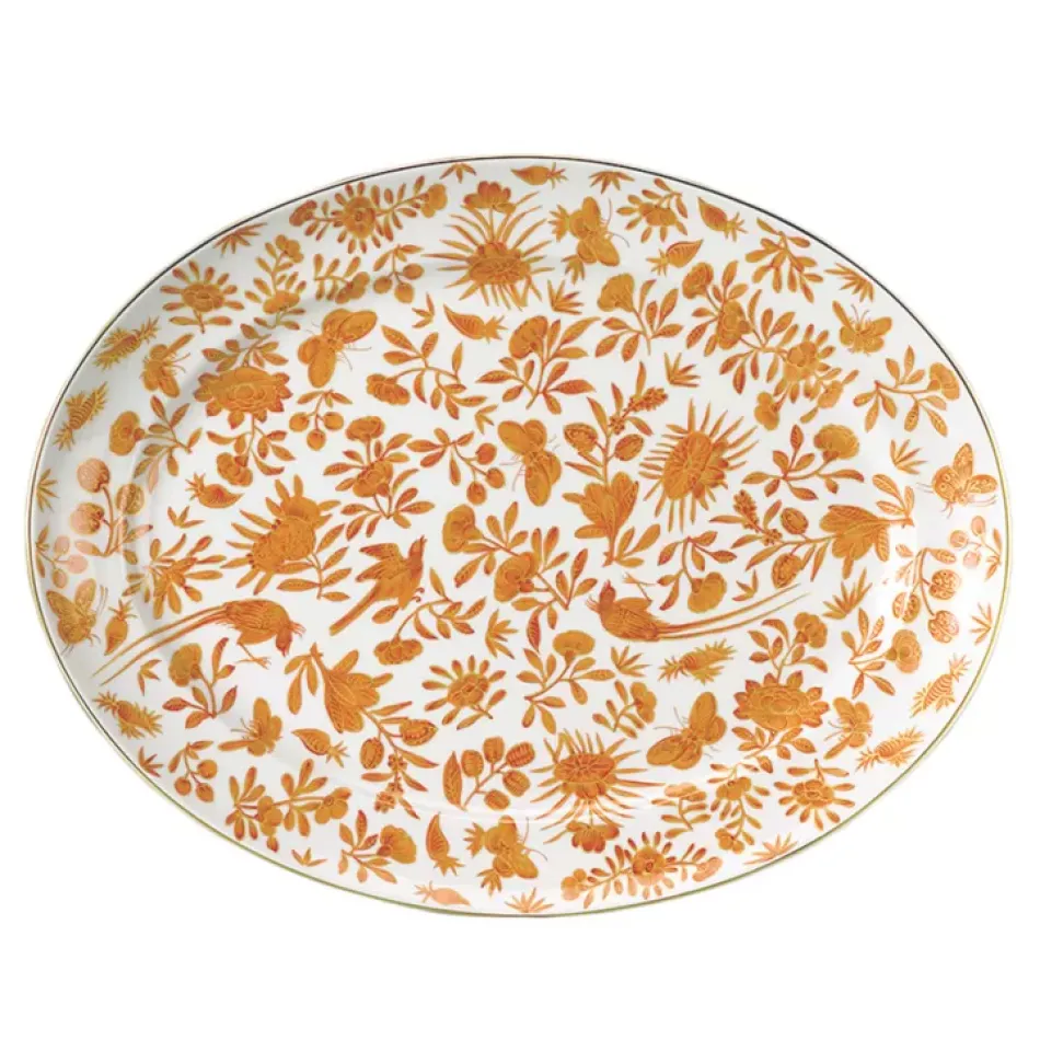 Sacred Bird & Butterfly Oval Platter 14"