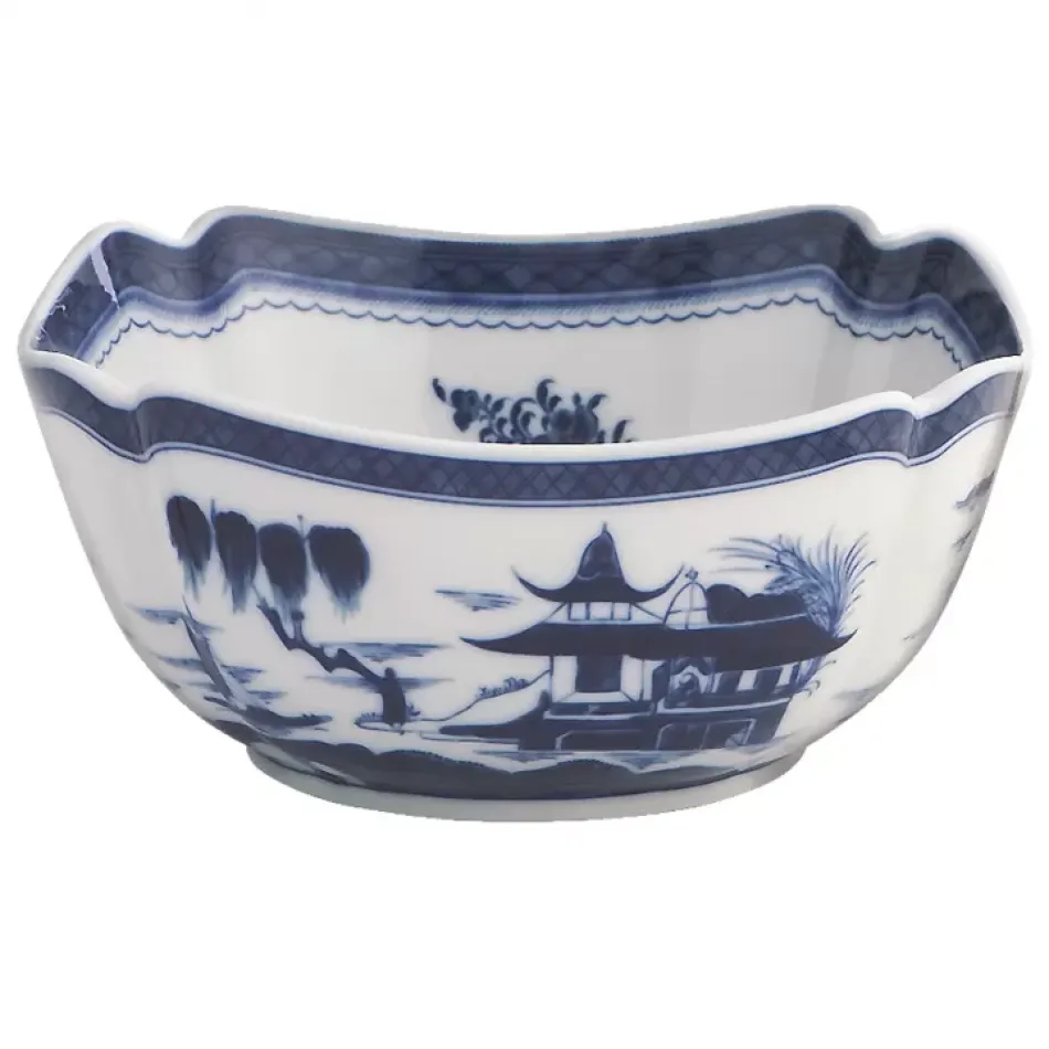 Blue Canton Square Bowl, Full Décor Large 10.25"