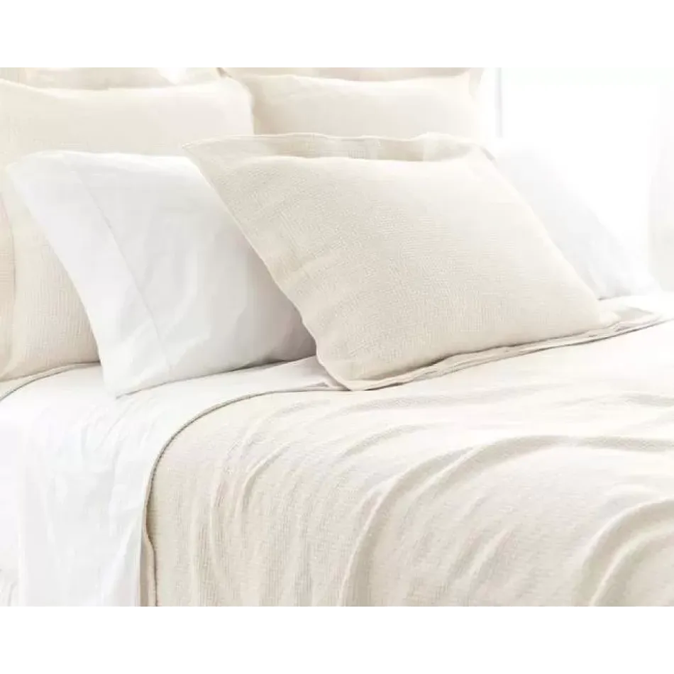 Interlaken Ivory Matelasse Textured Cotton Coverlet