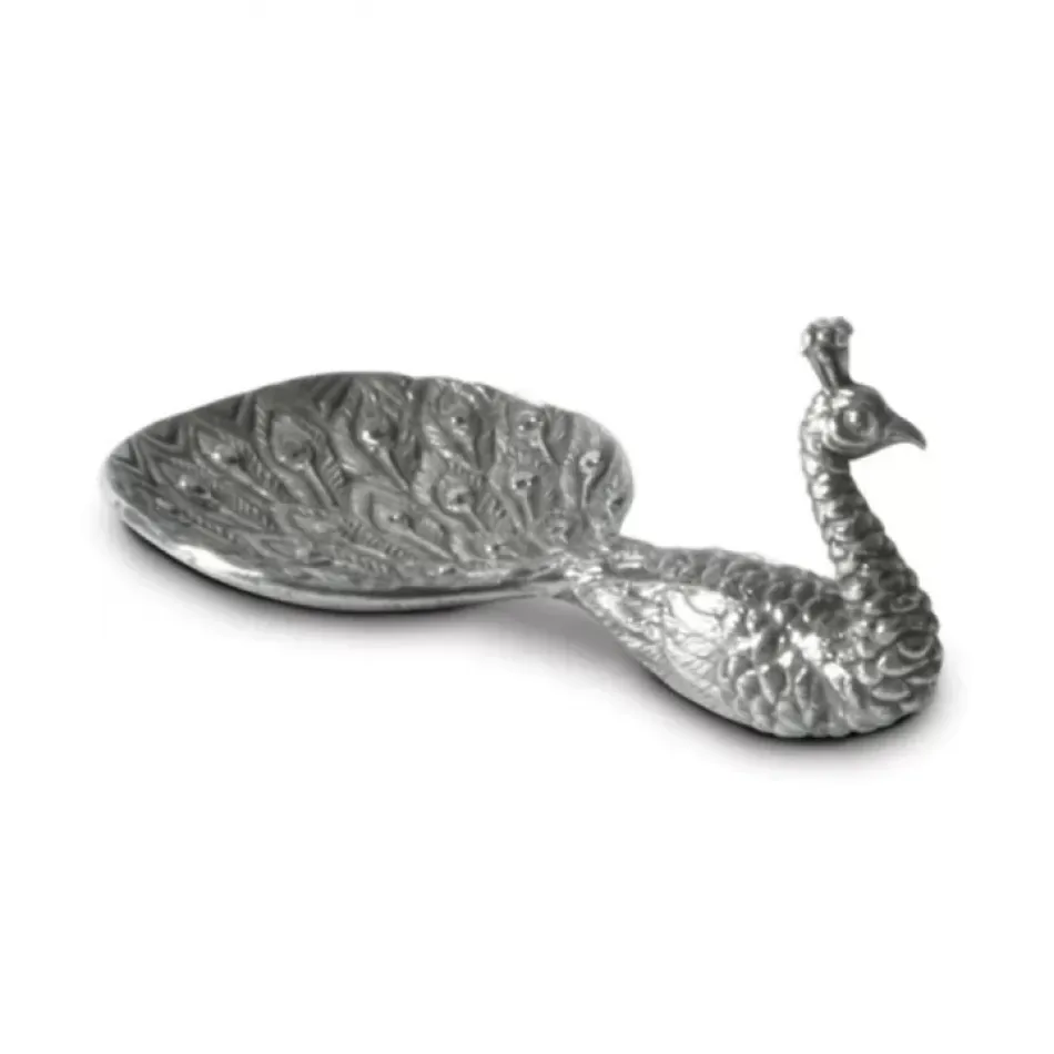 Song Bird Pewter Peacock Salt Cellar