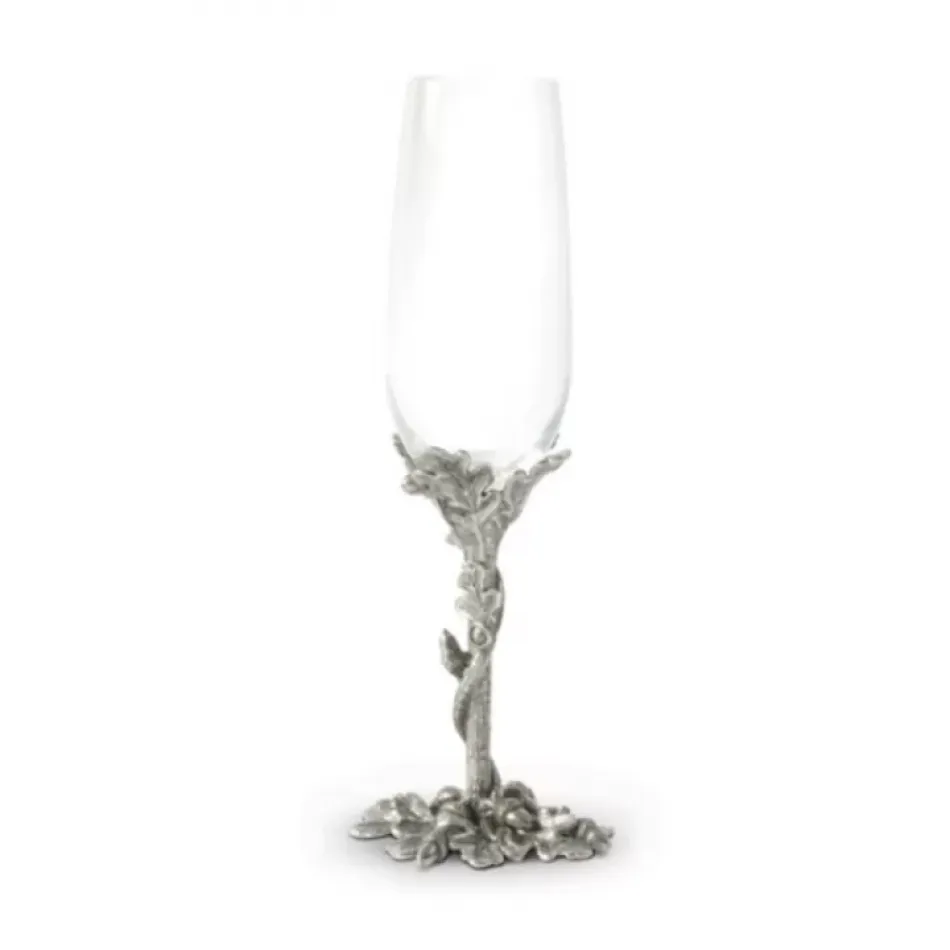 Majestic Forest Acorn And Oak Leaf Pewter Champagne Flute