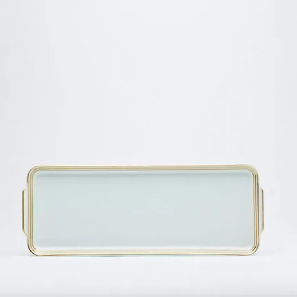 Latitudes Gold Rectangular Cake Platter