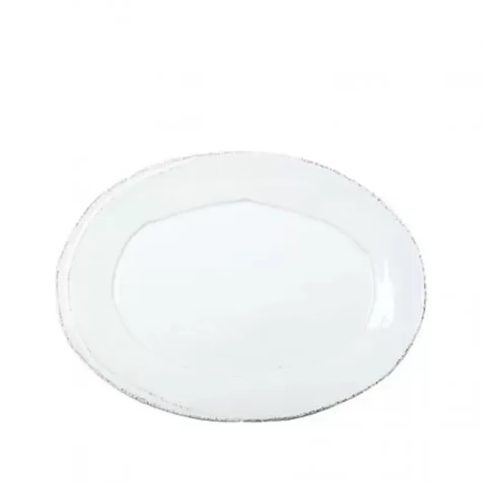Lastra White Small Oval Platter 13.5"L, 10"W
