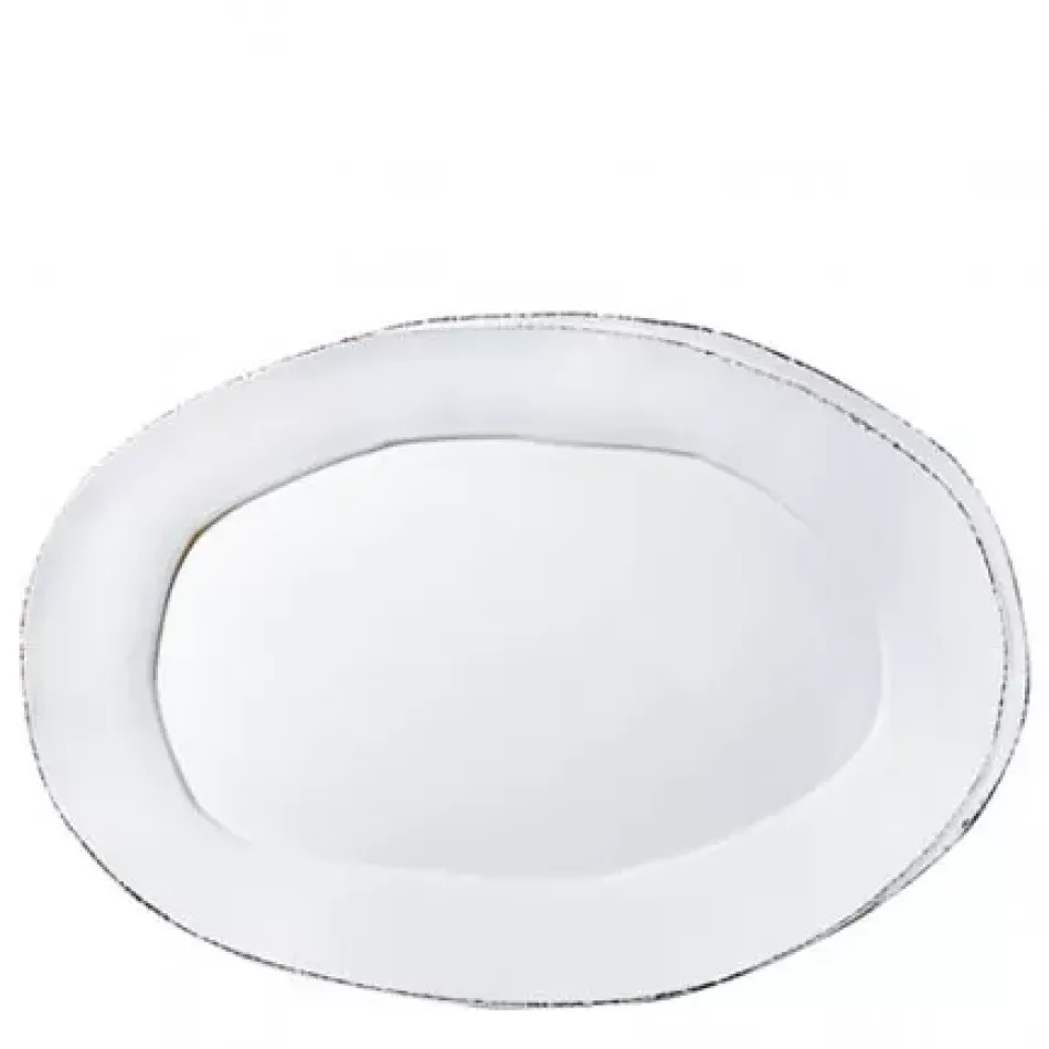 Lastra White Oval Platter 18.5"L, 12.5"W