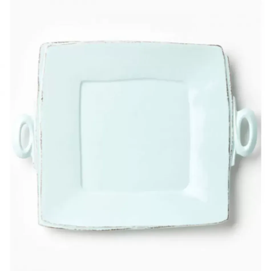 Lastra Aqua Handled Square Platter 13"Sq