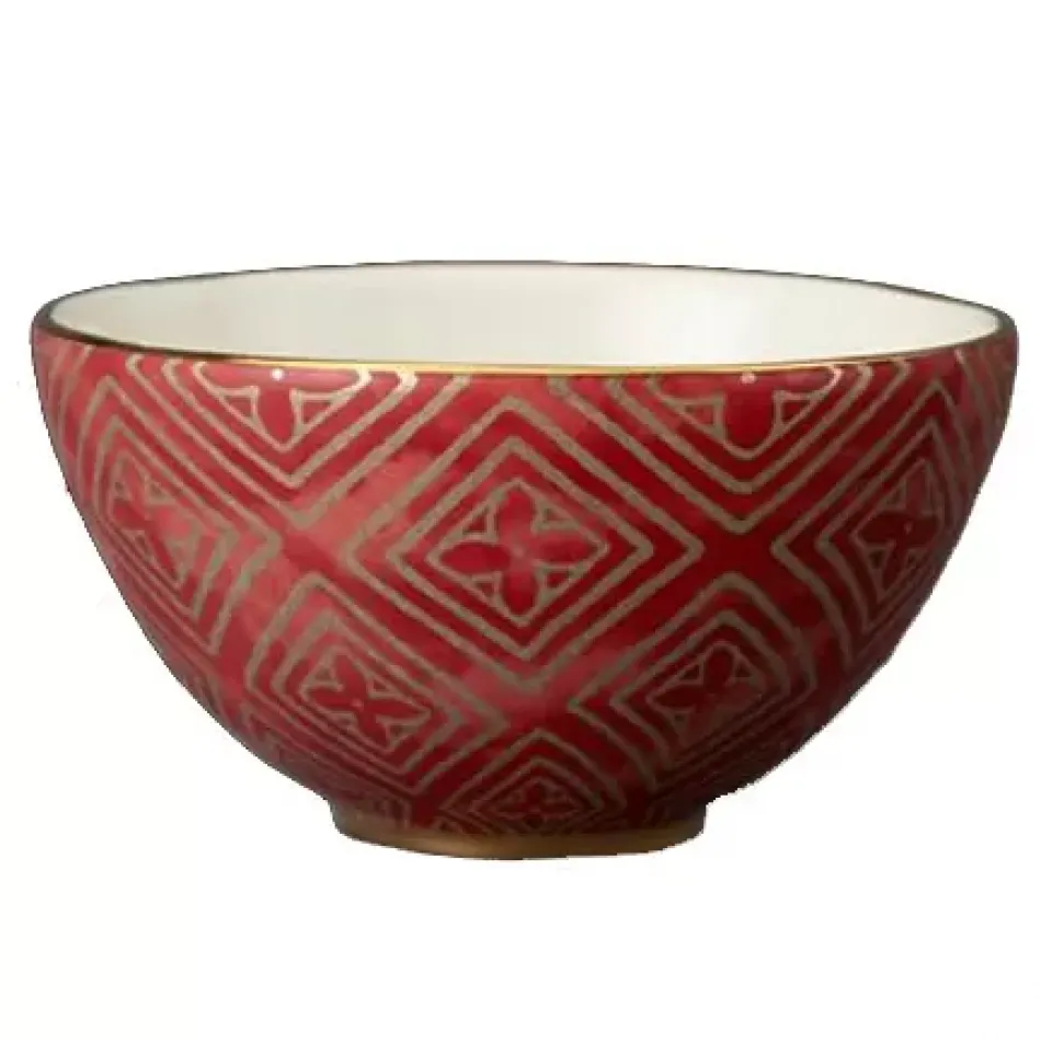 Fortuny 4 Cereal Bowls Jupon Red 5.5"