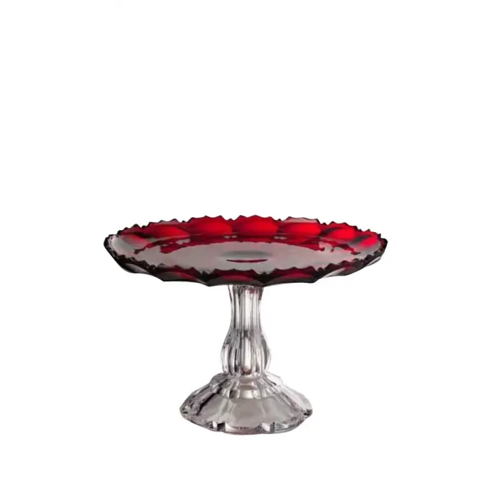 Girasole Cake Plate Red H 8.5" x Diam 13"
