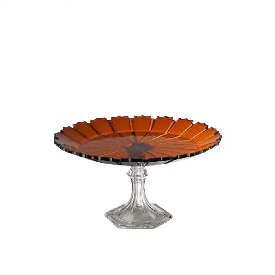 Ninfea Cake Plate Amber H 6.25" x Diam 11.75"