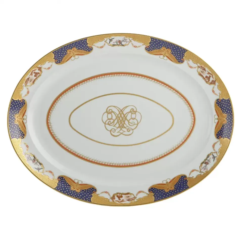 Golden Butterfly Oval Platter 16.4"