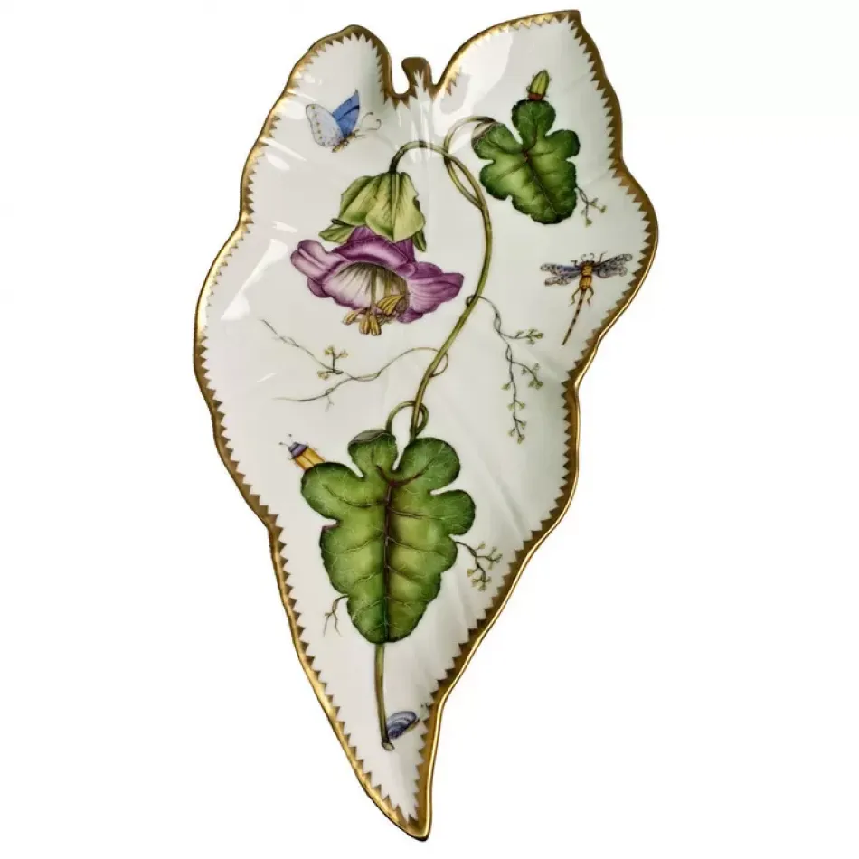 Studio Collection Purple Flower Leaf Tray 12 in Long 6.5 in Wide