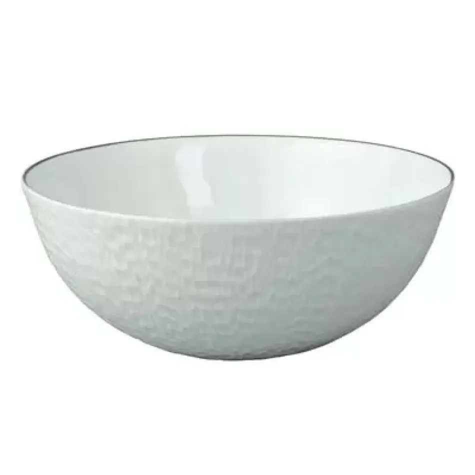 Mineral Filet Platinum Salad Bowl Calabash Shaped Diam 9.0 in