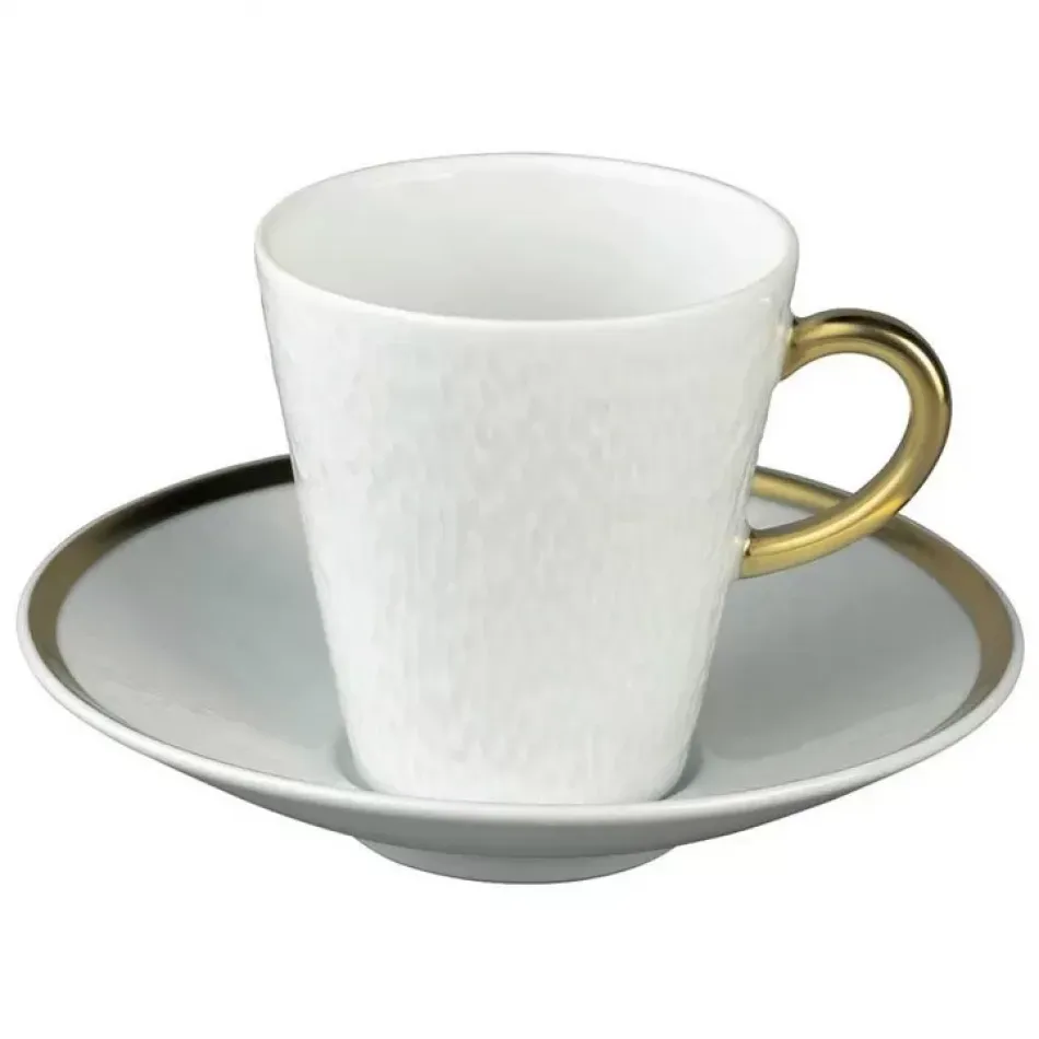 Mineral Filet Or/Gold Coffee Saucer Diam 4.9 in