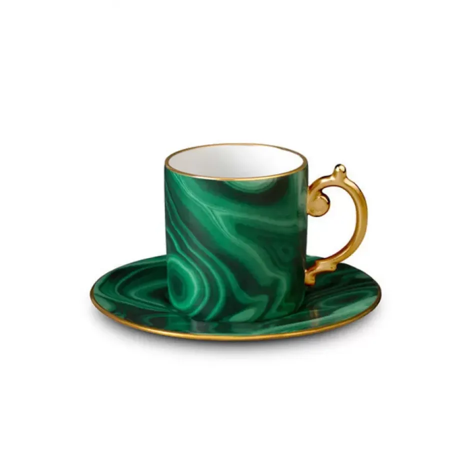 Malachite Espresso Cup + Saucer 4oz - 11cl