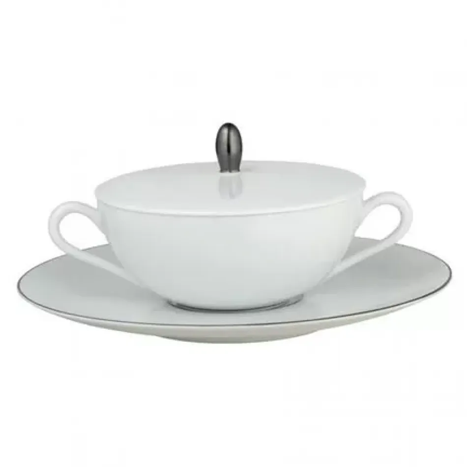 Monceau Platinum Cream Soup Cup Diam 4.6 in