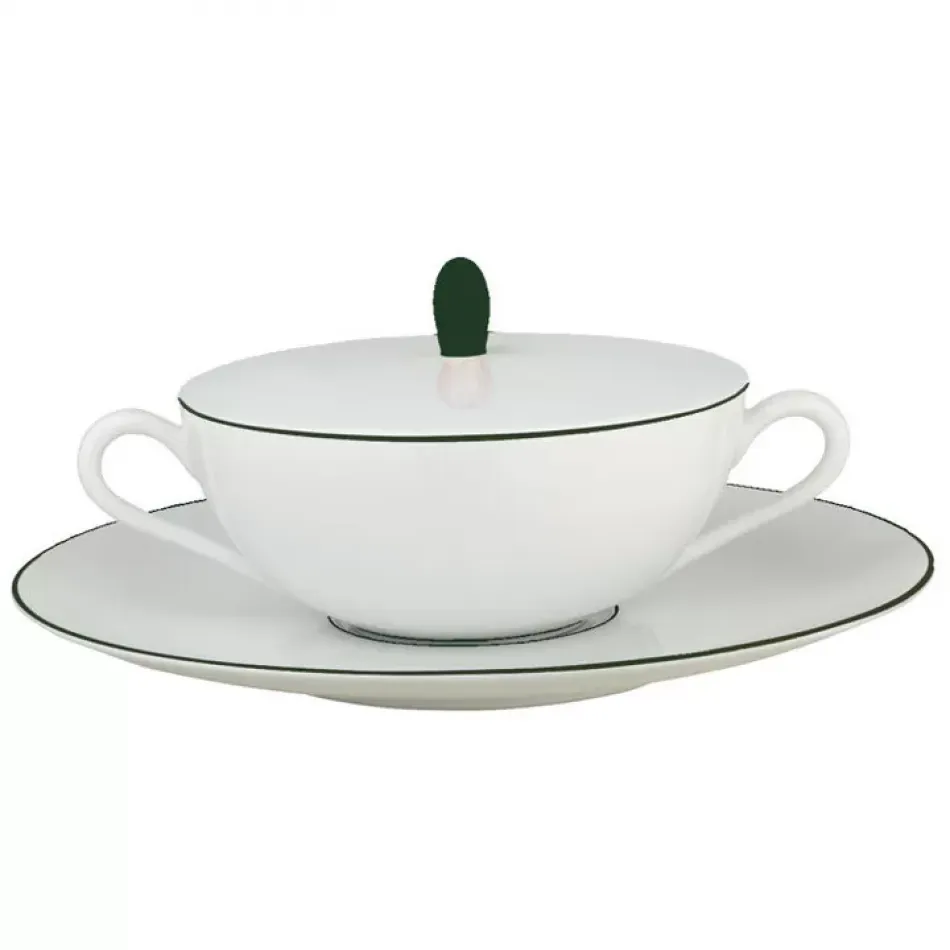 Monceau Empire Green Cover For Cream Soup Cup Diam 4.7 in