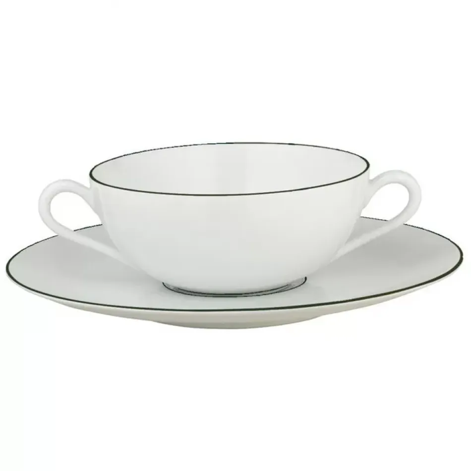 Monceau Empire Green Cream Soup Saucer Diam 7.5 in