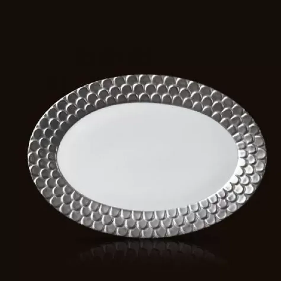 Aegean Platinum Oval Platter 15 x 10.5"