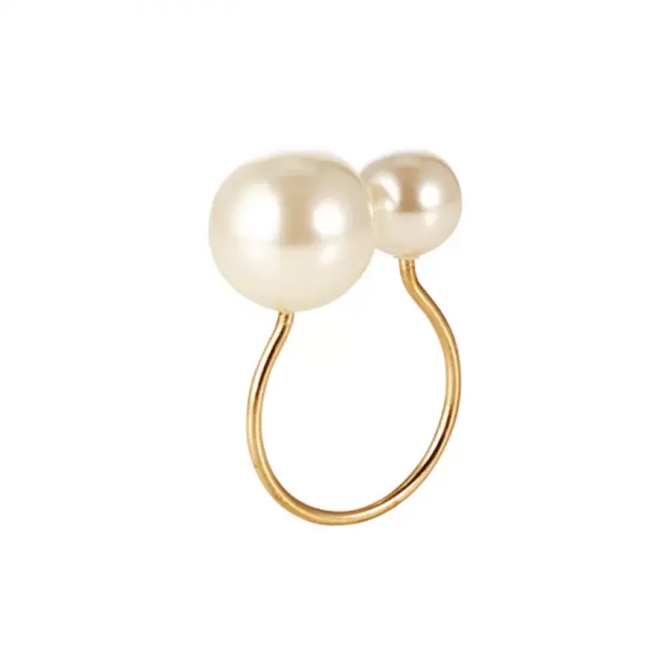 Pearl Ivory/Gold Napkin Rings