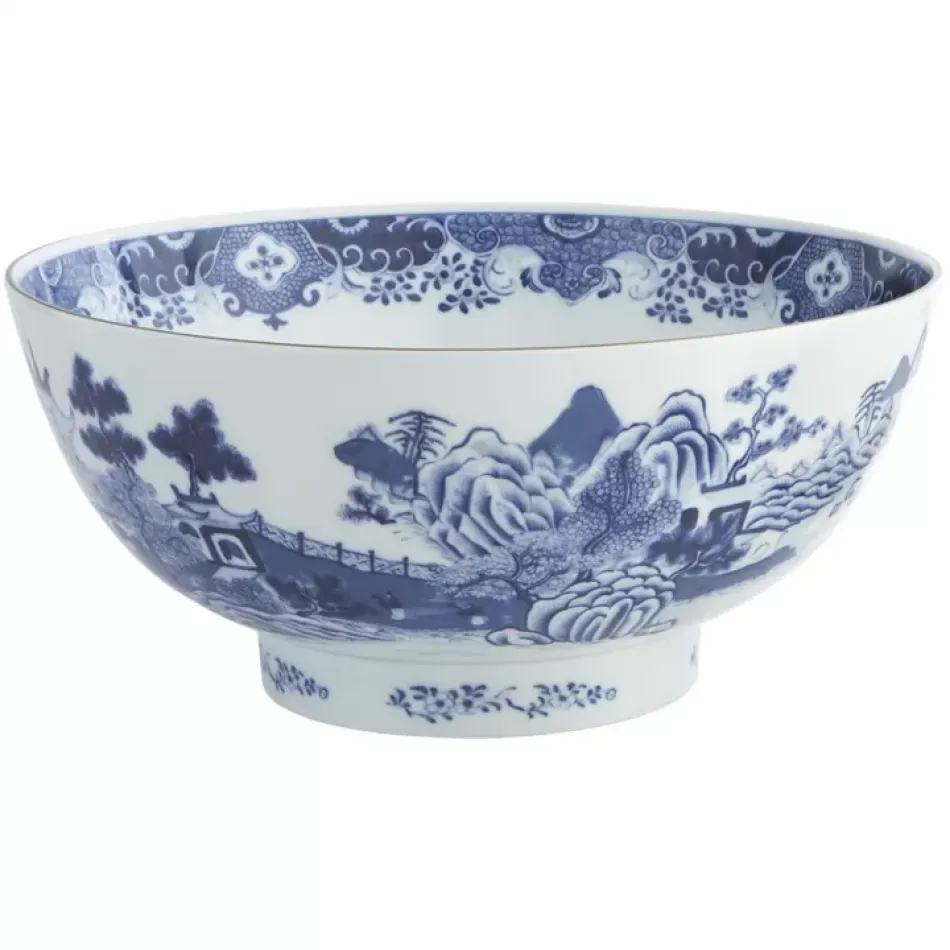 Blue & White Cliveden Punch Bowl 15.5"