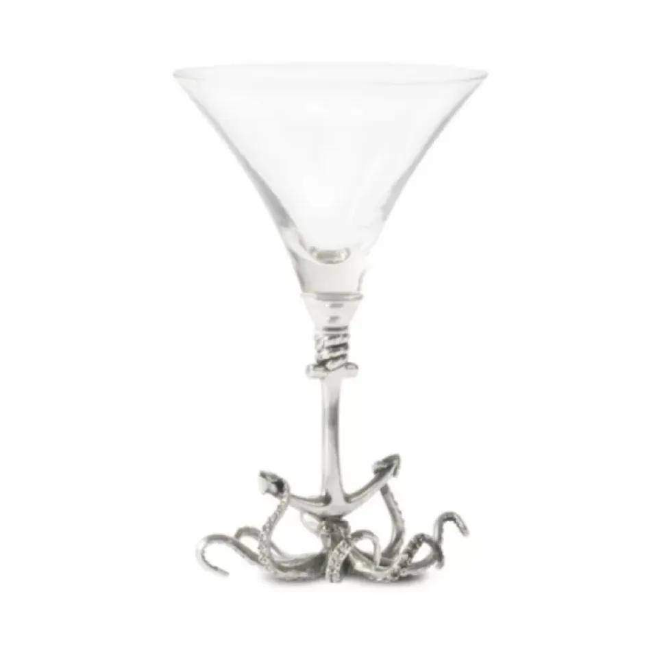 Sea And Shore Octopus Pewter Stem Cocktail Glass