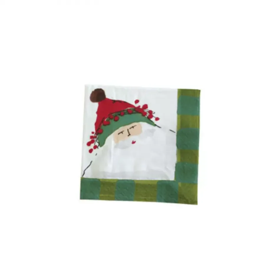 Old St. Nick  Cocktail Napkins (Pack of 20) 5"Sq (Folded) 9.75"Sq (Flat)