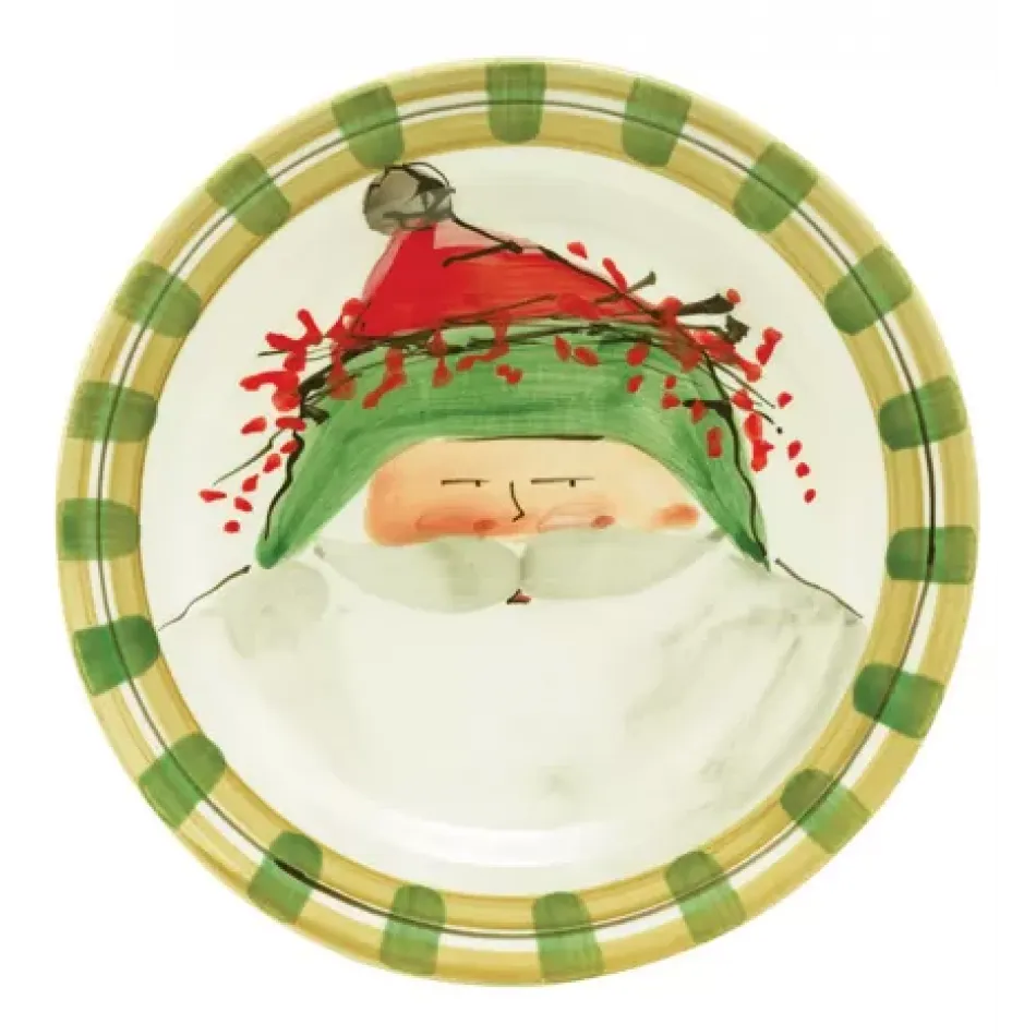 Old St. Nick Dinner Plate - Green Hat 10.75"D