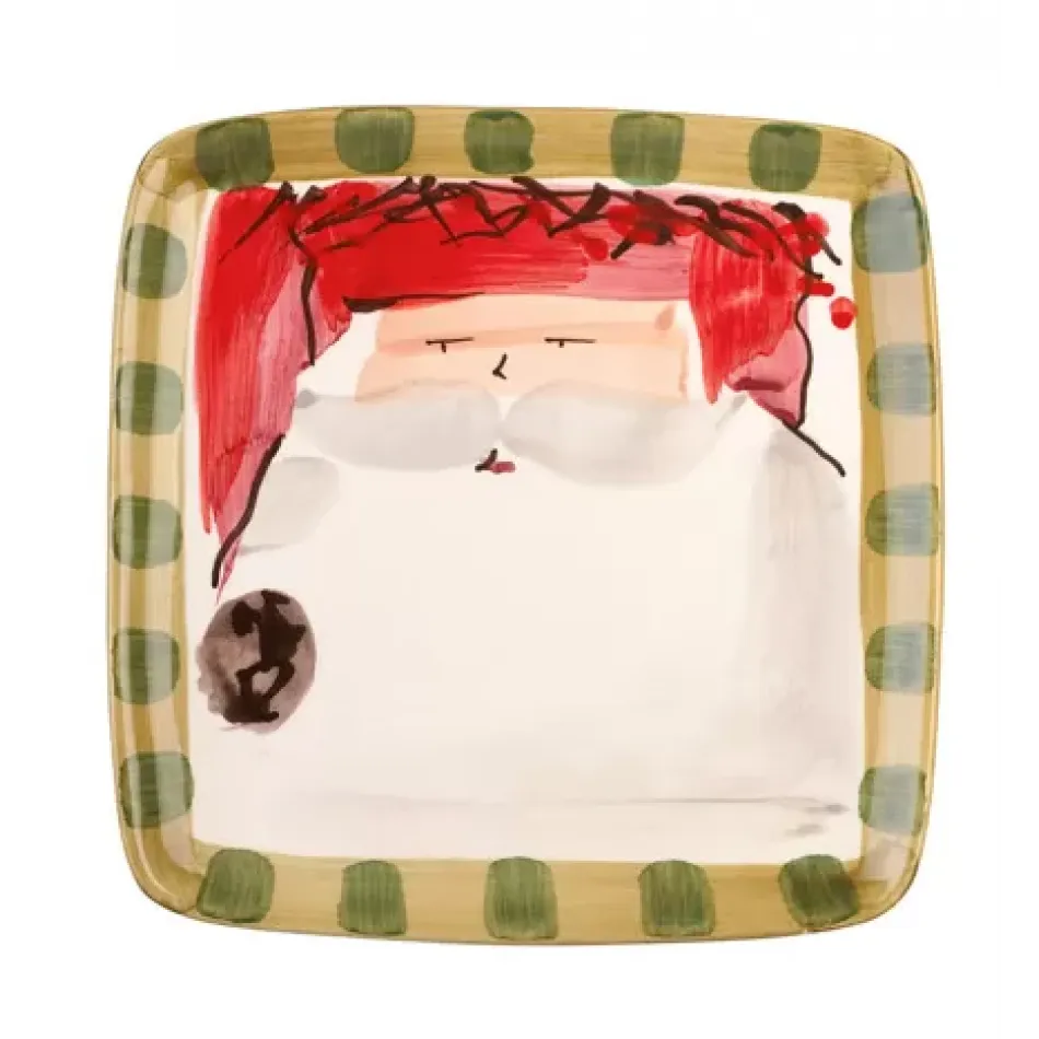 Old St. Nick Square Salad Plate - Red Hat 8.25"Sq