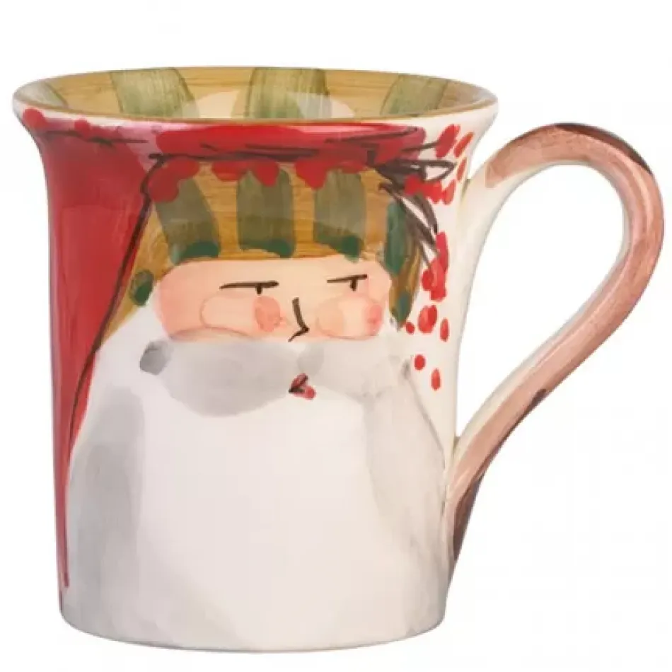 Old St. Nick Mug - Striped Hat 4.5"H, 14 oz