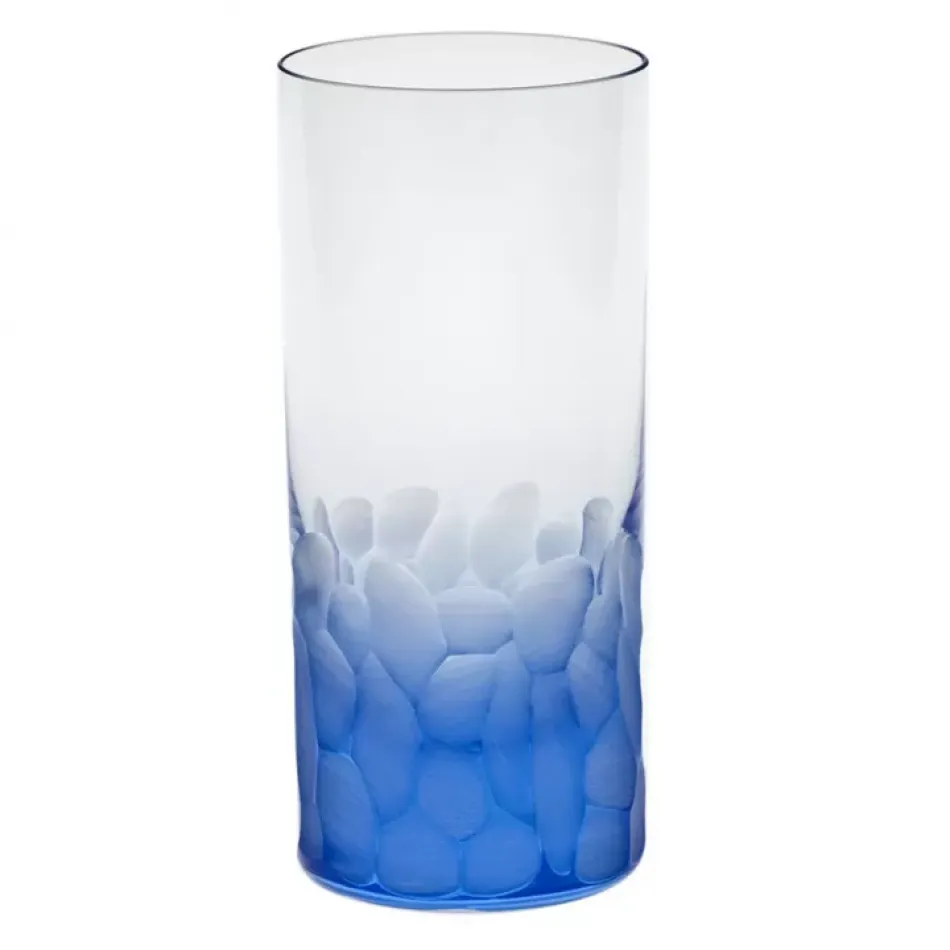 Whisky Set /1 Tumbler For Water Aquamarine Lead-Free Crystal, Cut Pebbles 400 ml