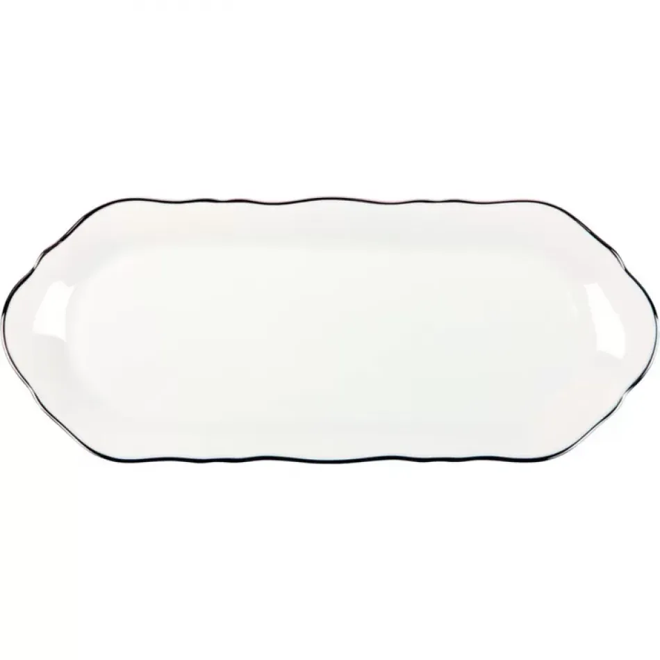 Colbert White Platinum Filet Rectangular Cake Platter (Special Order)