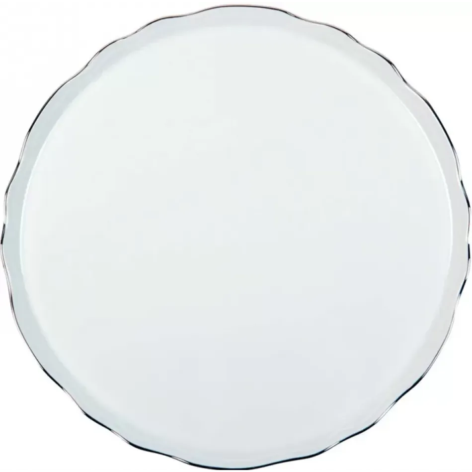 Colbert White Platinum Filet Round Cake Platter (Special Order)