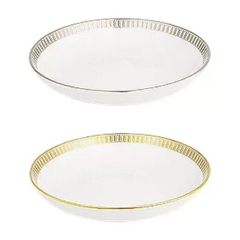 Plumes White/Gold Rimless Soup Plate 19 Cm 32 Cl