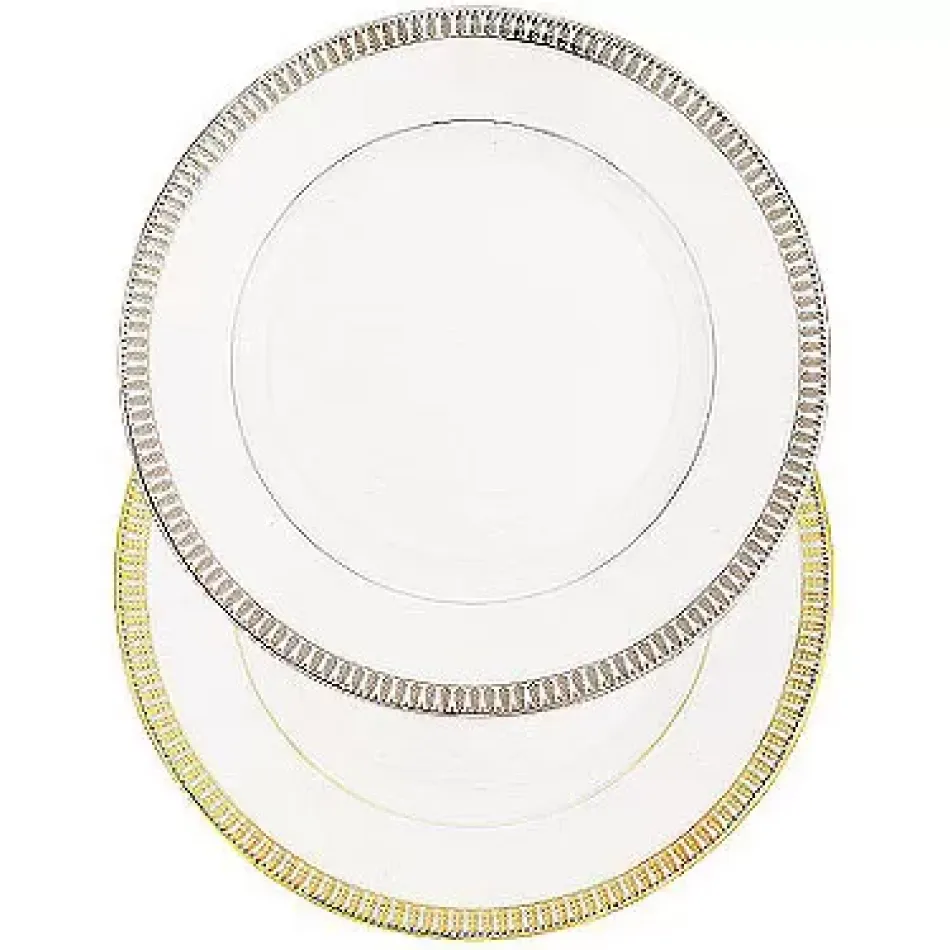 Plumes White/Platinum Large Dinner Plate 28 Cm