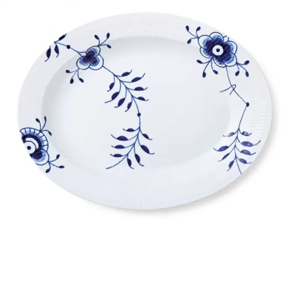 Blue Fluted Mega Dish Oval 36.5 cm 14.37 in