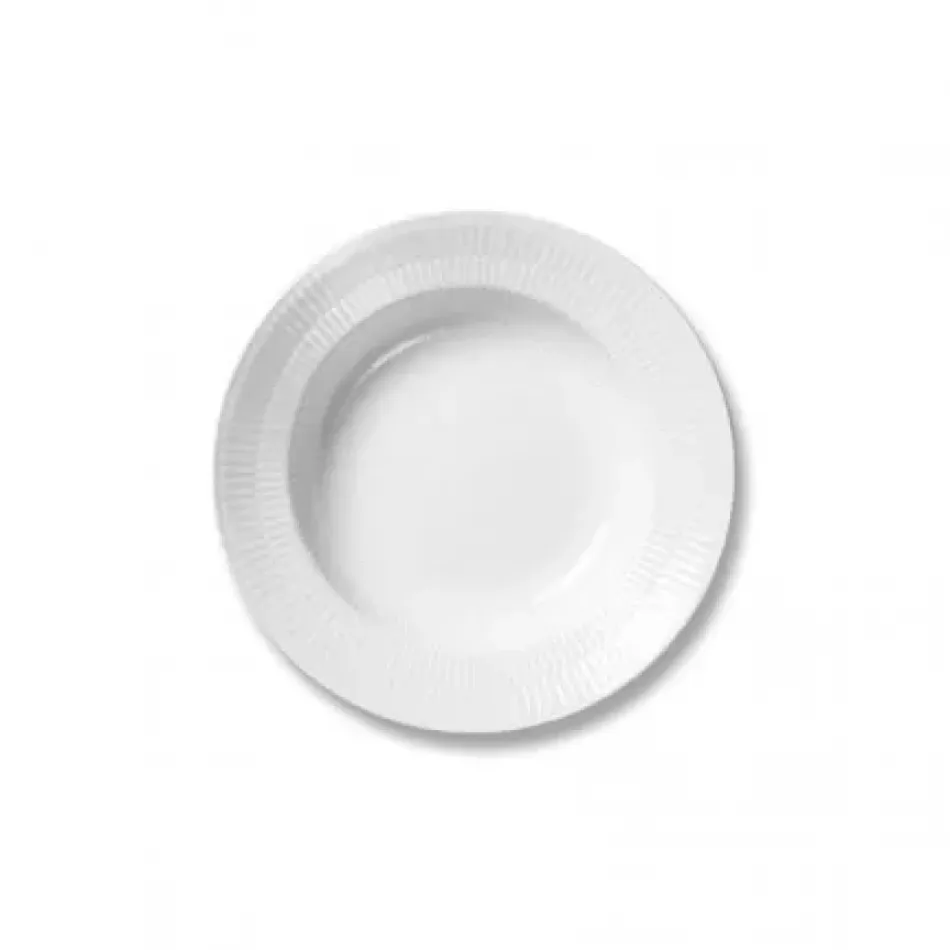 White Fluted Plate Deep 21 cm 8.27 in