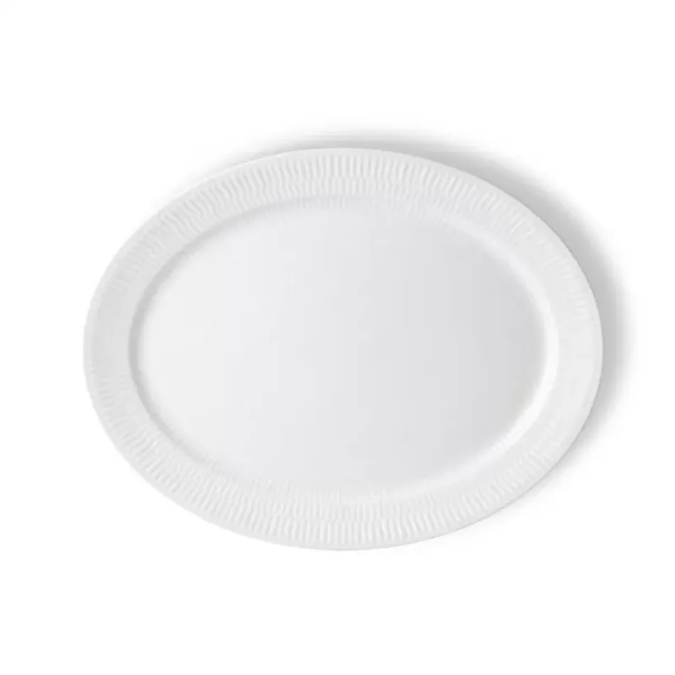 White Fluted Dish Oval 34 cm 13.39 in