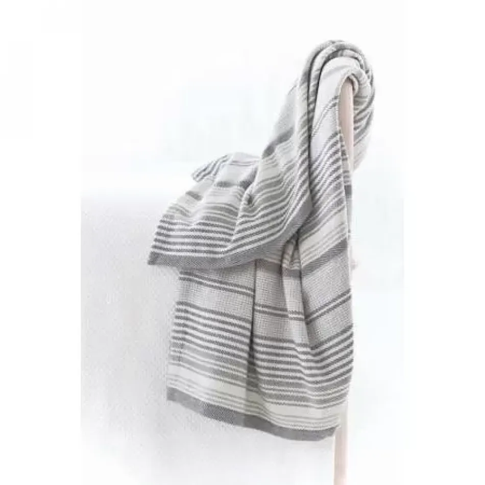 Gradation Ticking Woven Cotton Throw One Size