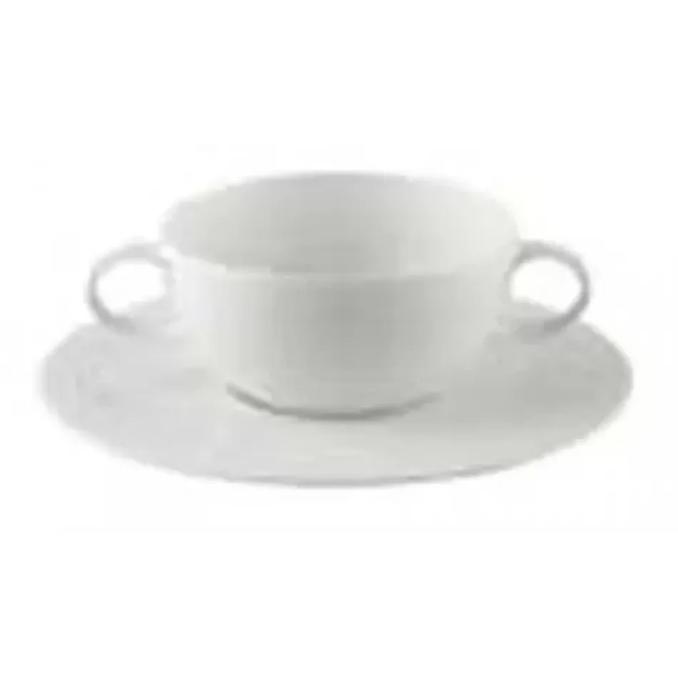 Magic Flute White Cream Soup Saucer 7 1/4 in (Special Order)