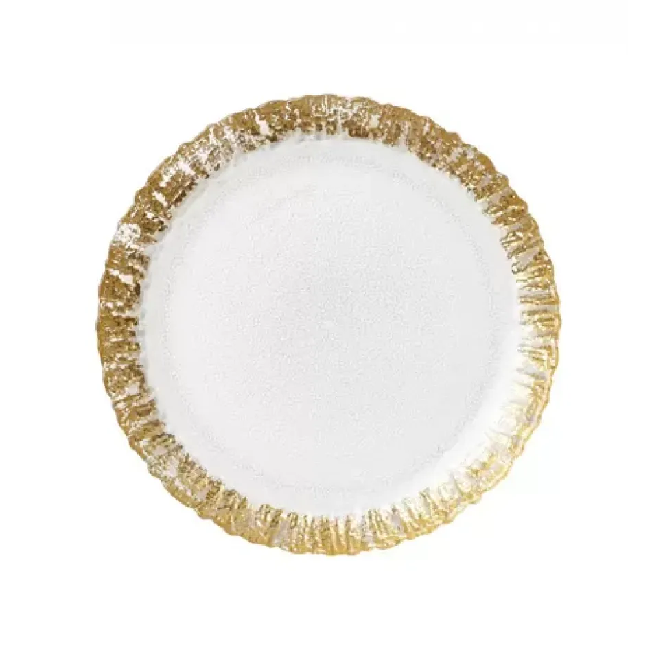 Rufolo Glass Gold Salad Plate 8.5"D