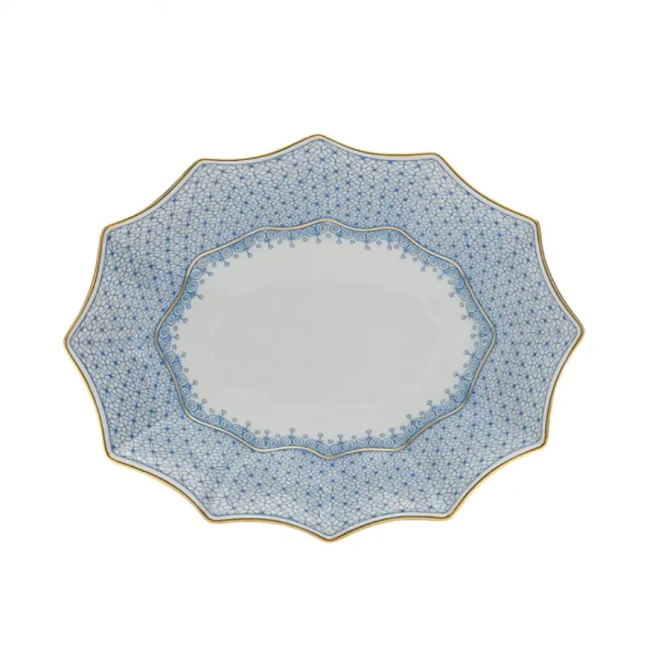 Cornflower Lace 12 Sided Tray Small 6.5"x8.25"