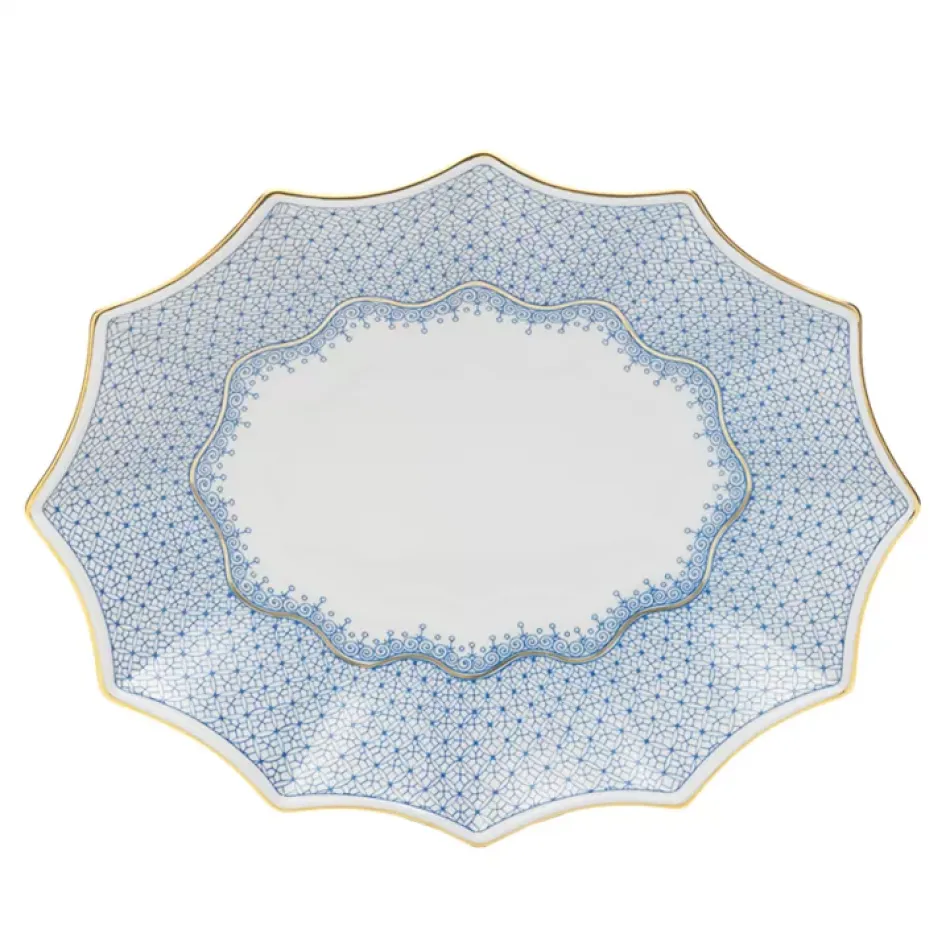 Cornflower Lace 12 Sided Tray Large 9.25"x11.5"