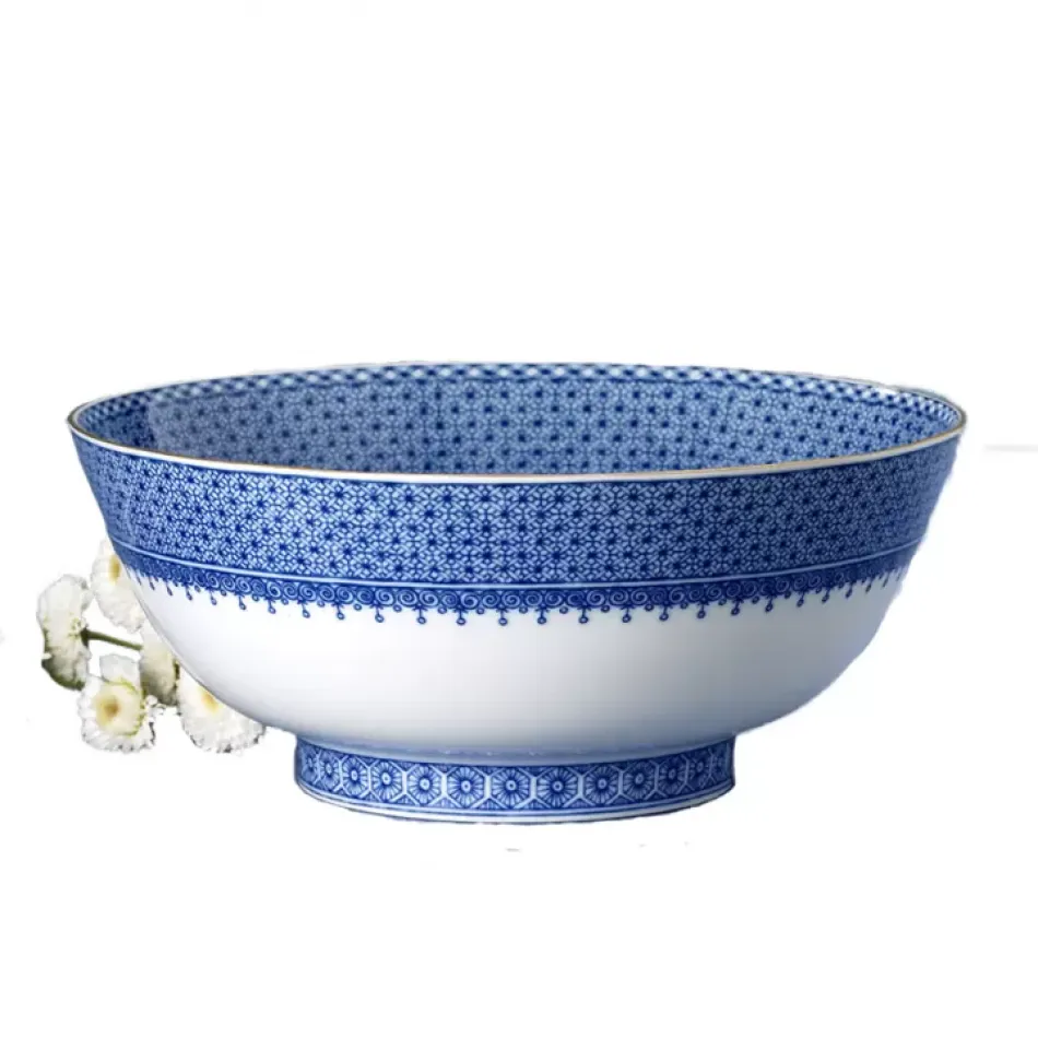 Blue Lace Round Serving Bowl 9"