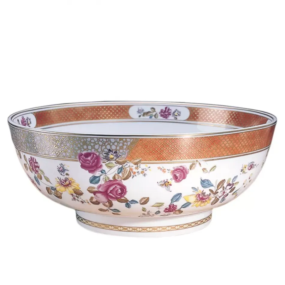 Famille Rose Round Punch Bowl 14.75" x 6.25"