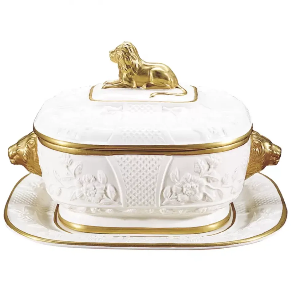 Lion Tureen & Stand 4qt., 14.5"