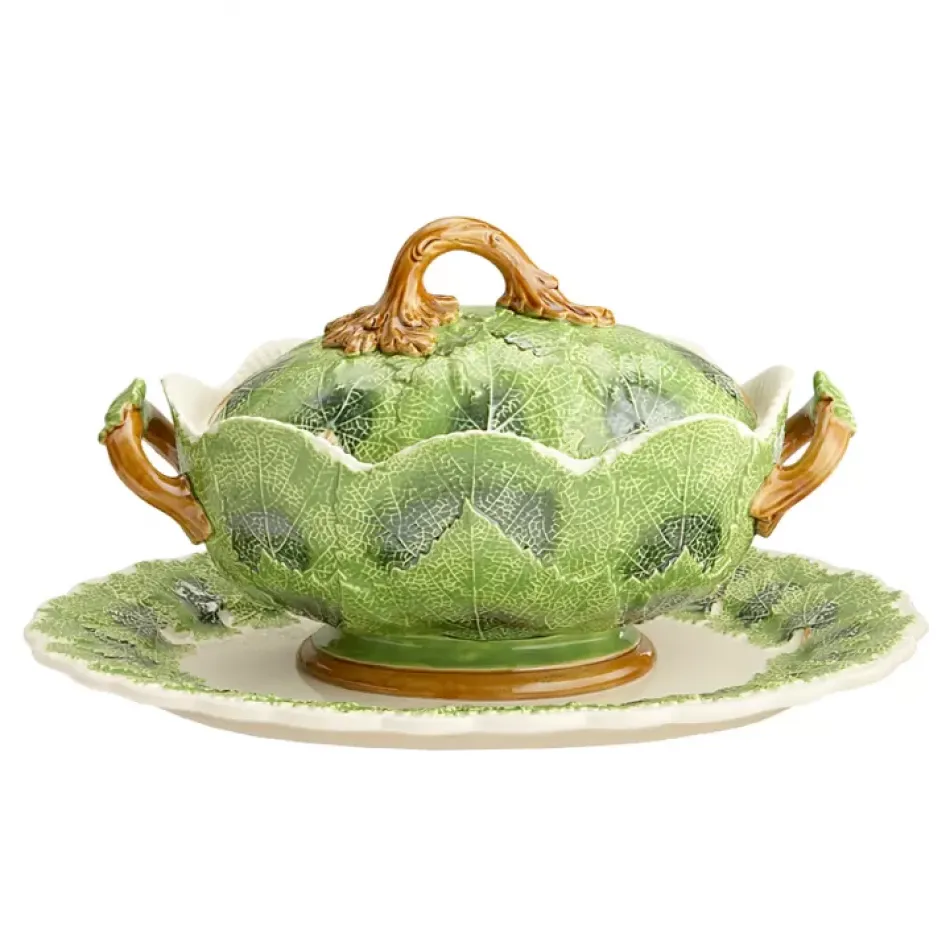 Grape Leaf Tureen W Stand