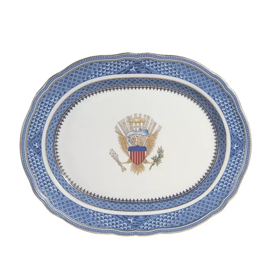Indigo Wave Eagle Platter 13.75"